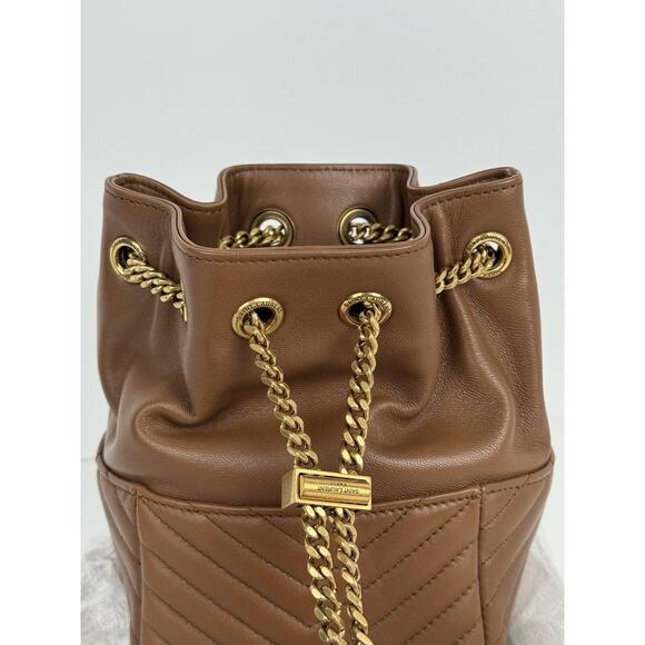 Saint Laurent Joe Nano Bucket Bag Brown Matelassé Leather with Gold Hardware C-6 - Picture 5 of 16